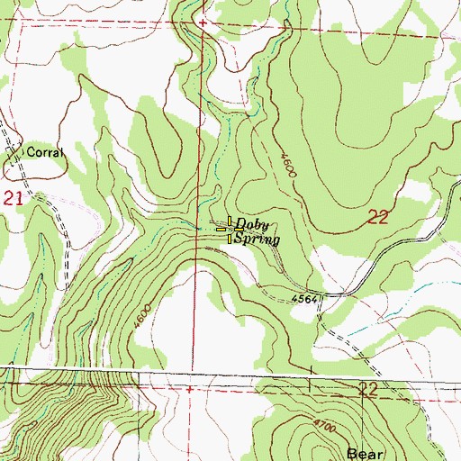 Topographic Map of Doby Spring, OR