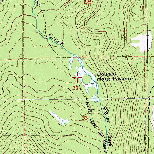 Topographic Map of Douglas Horse Pasture, OR
