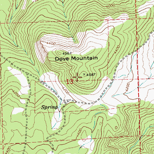 Topographic Map of Dove Mountain, OR