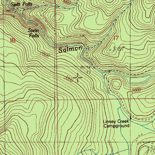 Topographic Map of Draw Creek, OR