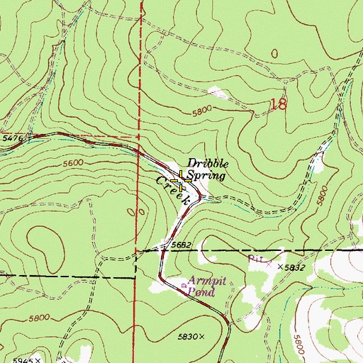 Topographic Map of Dribble Spring, OR