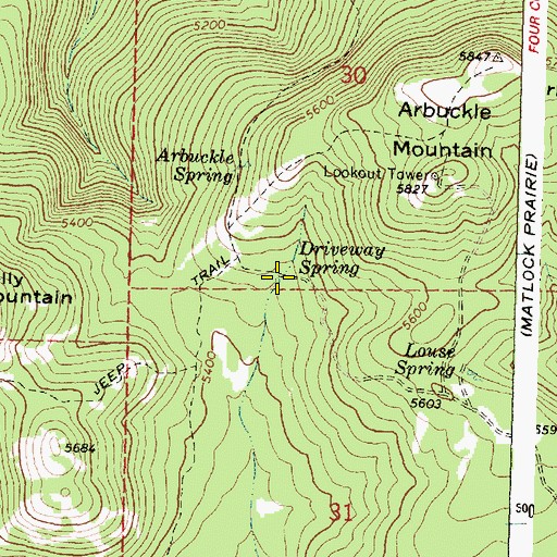 Topographic Map of Driveway Spring, OR