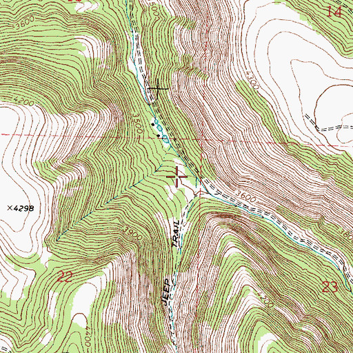 Topographic Map of Dry Fork Brown Creek, OR