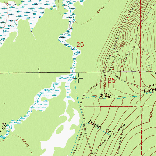 Topographic Map of Dubin Creek, OR