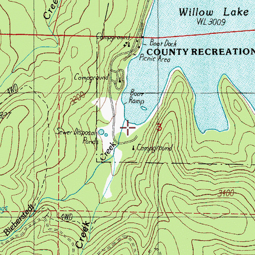 Topographic Map of Duel Creek, OR