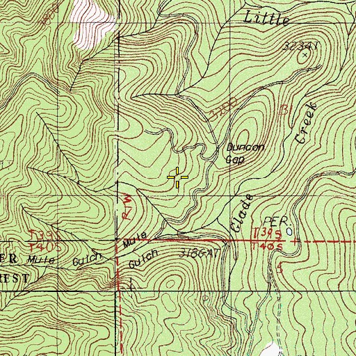 Topographic Map of Duncan Gap, OR
