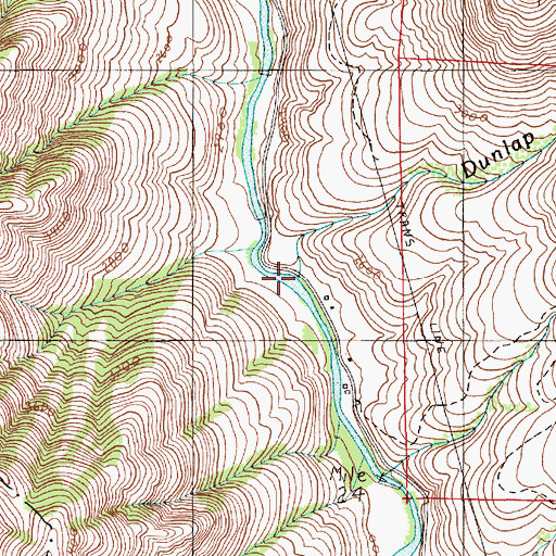Topographic Map of Dunlap Creek, OR