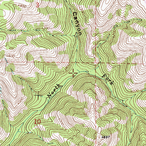 Topographic Map of Dusty Saddle Canyon, OR