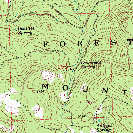 Topographic Map of Dutchman Spring, OR