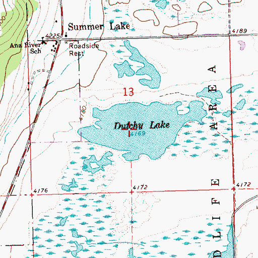 Topographic Map of Dutchy Lake, OR