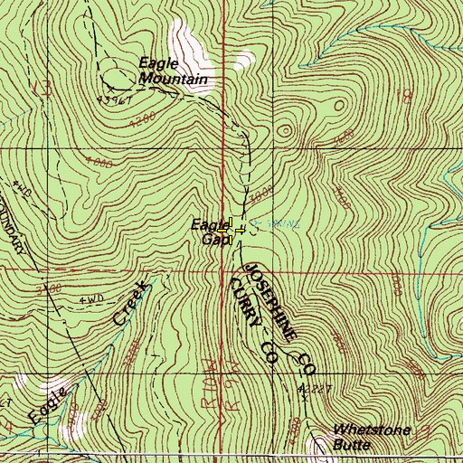 Topographic Map of Eagle Gap, OR