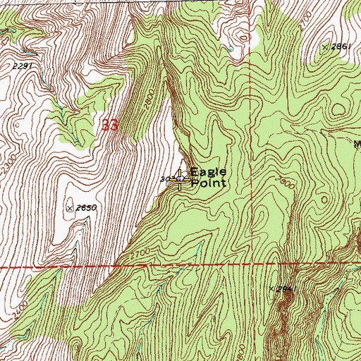 Topographic Map of Eagle Point, OR
