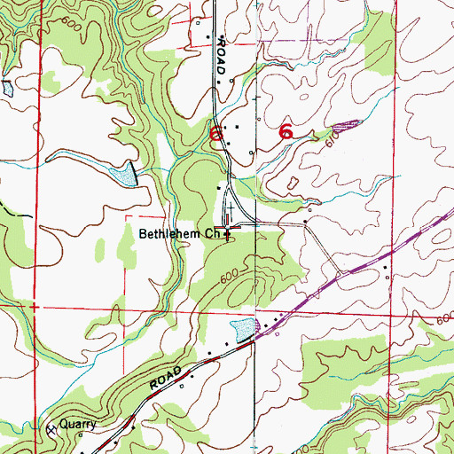 Topographic Map of Bethlehem Church, AL