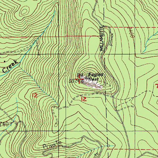 Topographic Map of Eagles Rest, OR