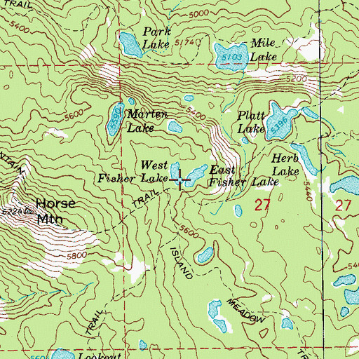 Topographic Map of East Fisher Lake, OR