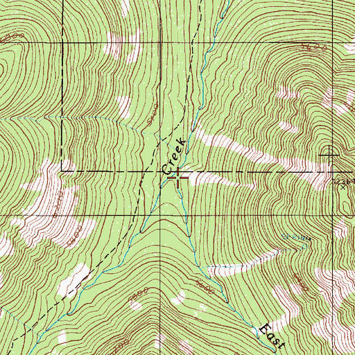 Topographic Map of East Fork Elk Creek, OR