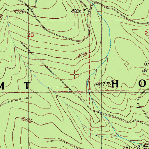 Topographic Map of East West Trail, OR
