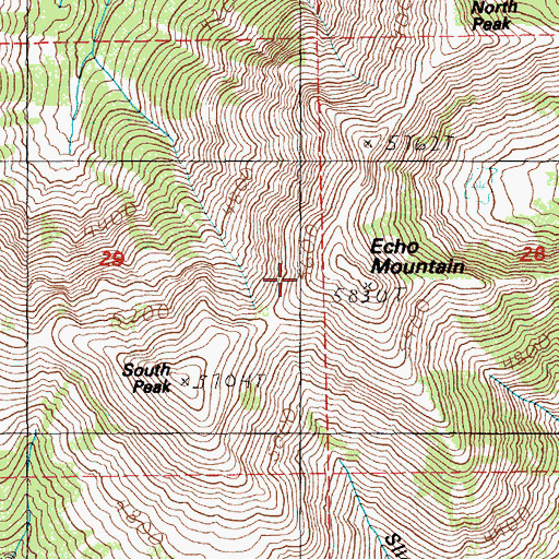 Topographic Map of Echo Mountain, OR
