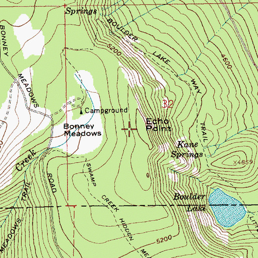 Topographic Map of Echo Point, OR
