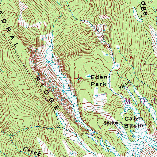 Topographic Map of Eden Park, OR