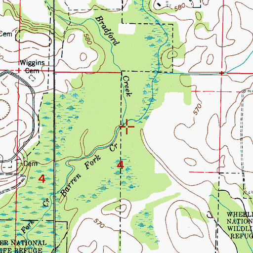 Topographic Map of Betts Spring Branch, AL