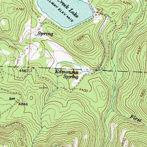 Topographic Map of Edmonson Spring, OR