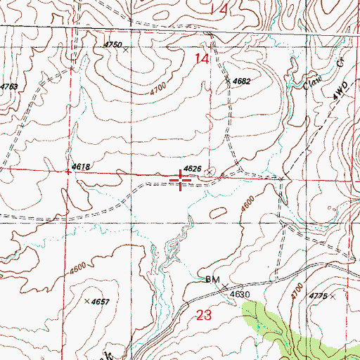 Topographic Map of Egypt Creek, OR