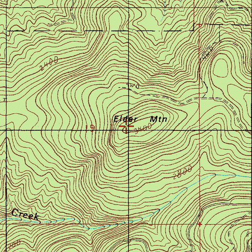 Topographic Map of Elder Mountain, OR