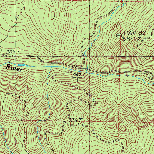 Topographic Map of Elephant Rock Creek, OR