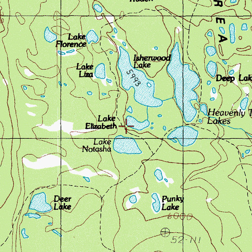 Topographic Map of Lake Elizabeth, OR