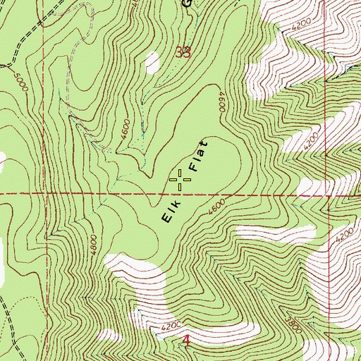 Topographic Map of Elk Flat, OR