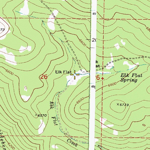 Topographic Map of Elk Flat, OR