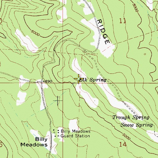 Topographic Map of Elk Spring, OR