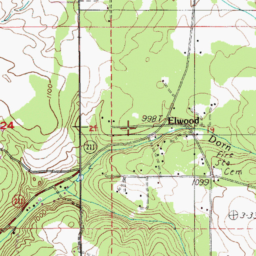 Topographic Map of Elwood, OR