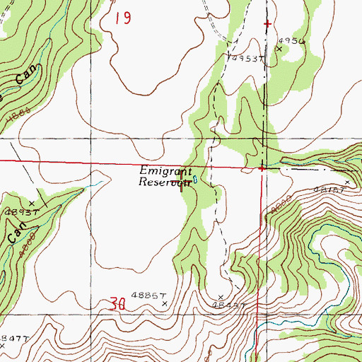 Topographic Map of Emigrant Reservoir, OR