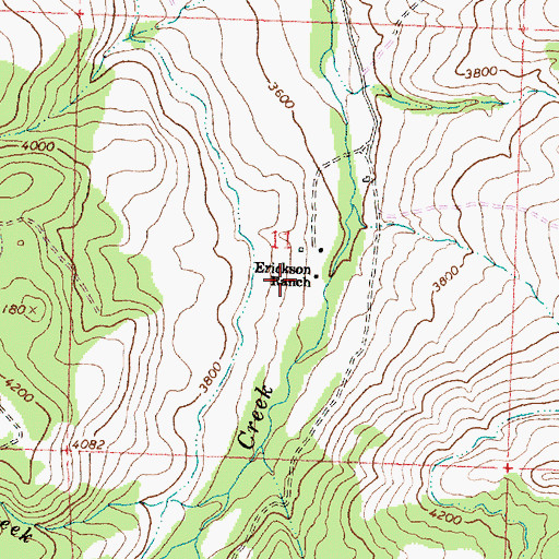 Topographic Map of Erickson Ranch, OR