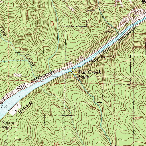 Topographic Map of Fall Creek, OR