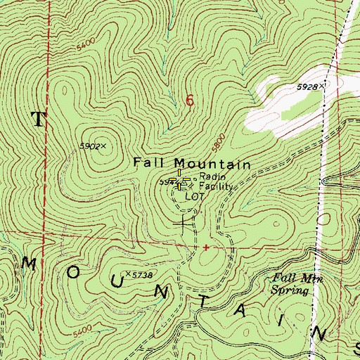 Topographic Map of Fall Mountain, OR