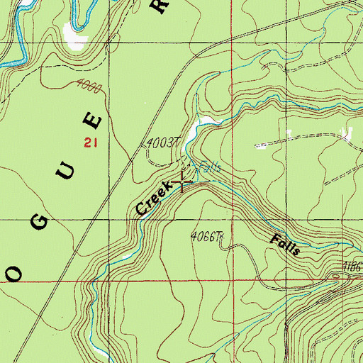 Topographic Map of Falls Creek, OR