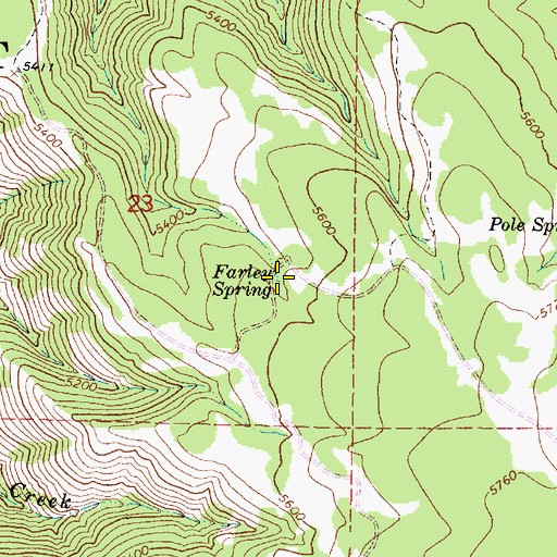 Topographic Map of Farley Spring, OR