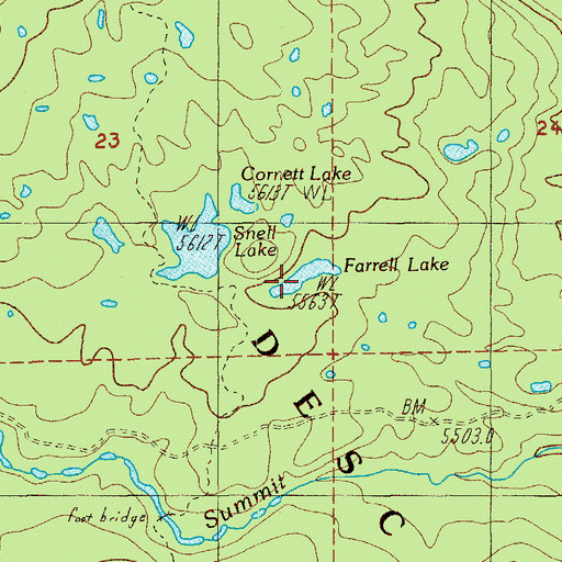 Topographic Map of Farrell Lake, OR