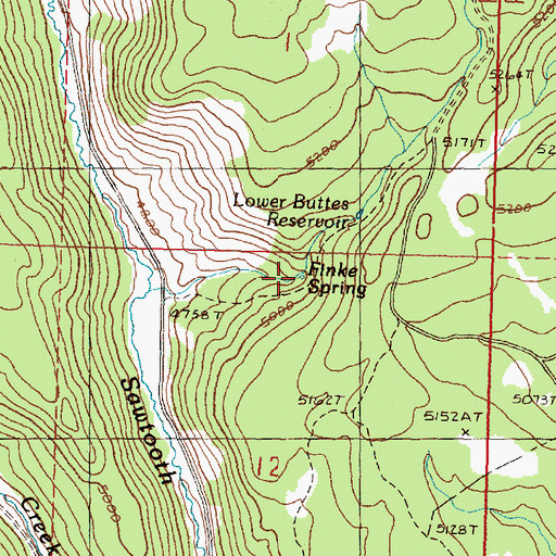 Topographic Map of Finke Spring, OR