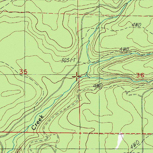 Topographic Map of Fireline Creek, OR