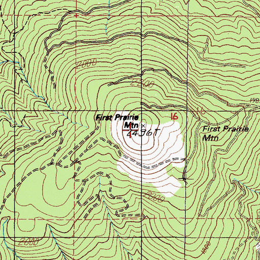 Topographic Map of First Prairie Mountain, OR