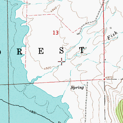 Topographic Map of Fish Creek, OR