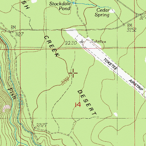 Topographic Map of Fish Creek Desert, OR