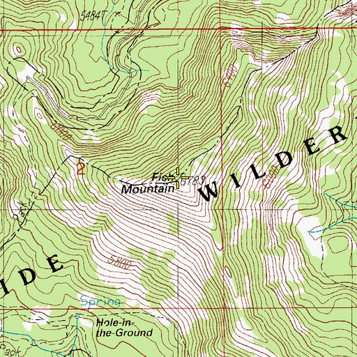 Topographic Map of Fish Mountain, OR