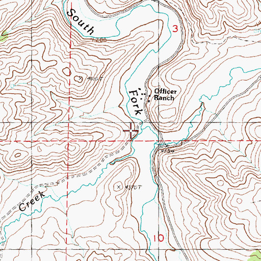 Topographic Map of Flat Creek, OR
