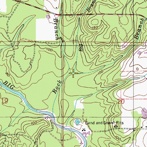 Topographic Map of Big Branch, AL