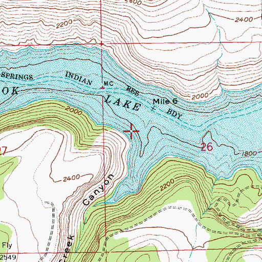 Topographic Map of Fly Creek Canyon, OR